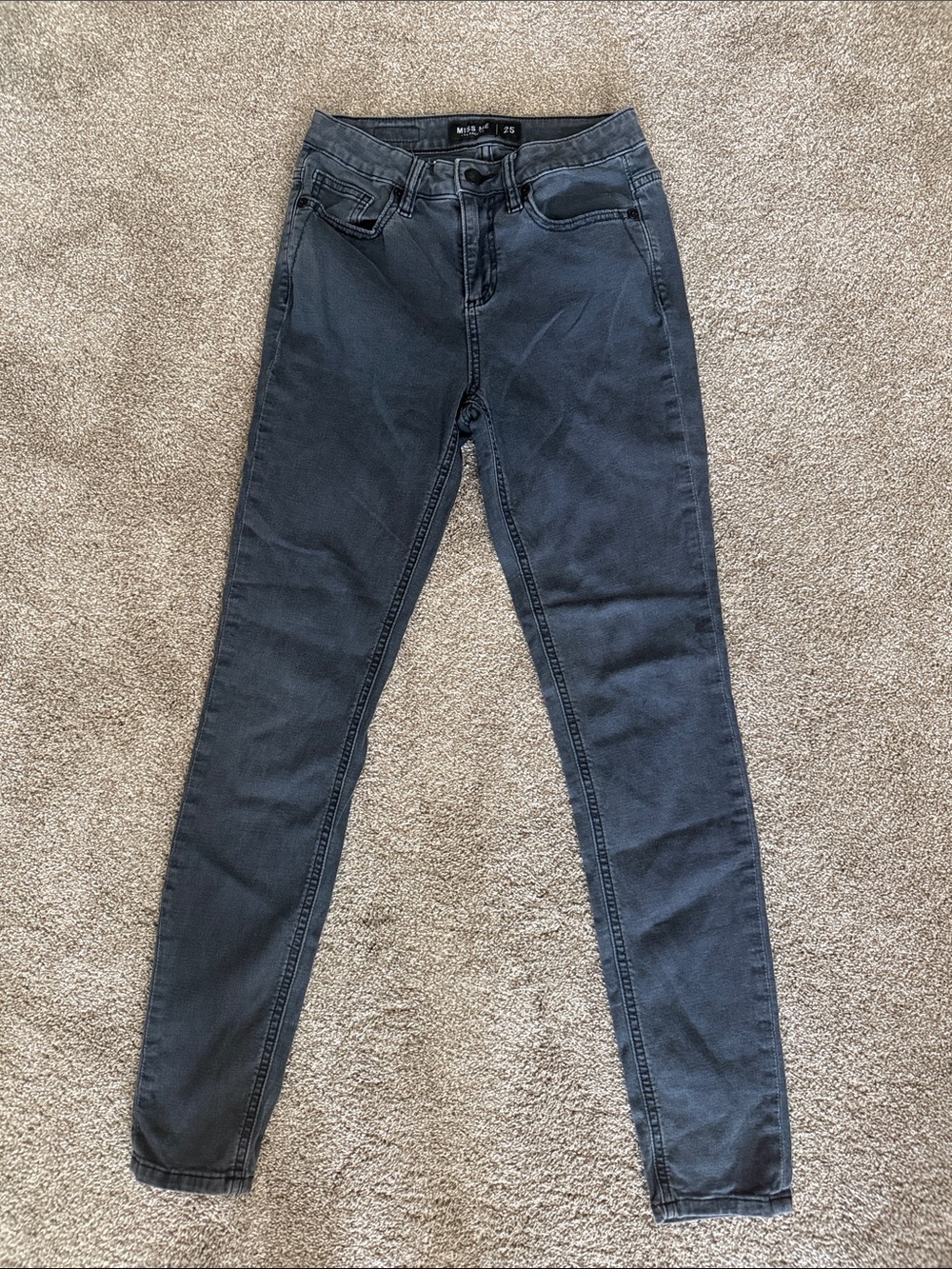 Miss Me Women's Skinny Jeans in Charcoal Gray